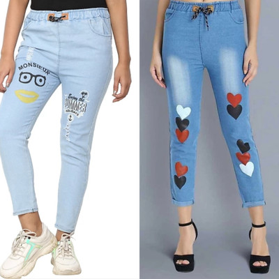 LIKEEFASHION Regular Women Light Blue Jeans(Pack of 2)