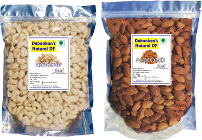 Debankan's Natural DF Premium Almond (100g) and Cashew (100g) dry fruits combo pack Almonds,Cashews Almonds, Cashews(2 x 100 g)