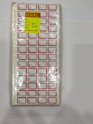 ROYAL STIC B-1 Self Adhesive Paper Label(White with Red border)