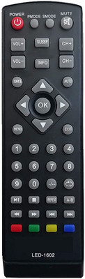 Akshita LED-1602 Compatible For LCD LED TV Remote Control ( Chake Image With Old Remote ) INTEX Remote Controller(Black)
