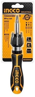 INGCO 8PCS SCREWDRIVER BIT SET AKISD0808 Ratchet Screwdriver Set(Pack of 1)