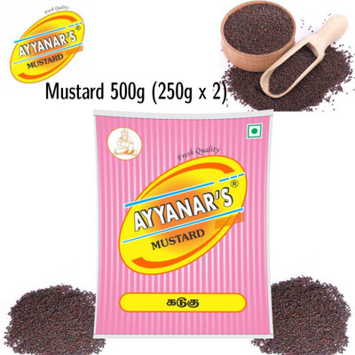 Ayyanar's Black Mustard Seeds 500g Organic (Rai/ Kali Sarson) small size(2 x 250)