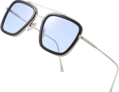 HUB CREATION Rectangular Sunglasses(For Men, Blue)