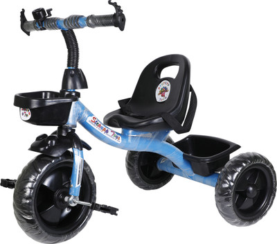 Stepupp Grow STP G LIGHT BLUE FRONT AND BACK BASKET-01 Tricycle(Blue, Black)