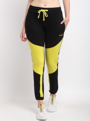 Club York Colorblock Women Black Track Pants