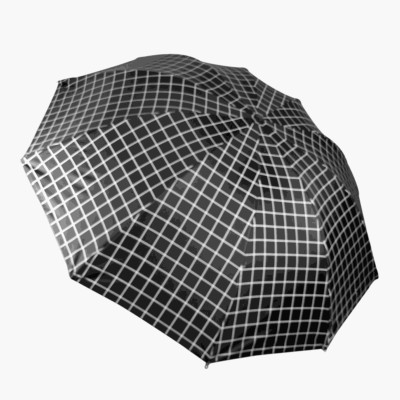 KEKEMI UMB017_03 3 Fold Check Windproof Travel Umbrella(Black)