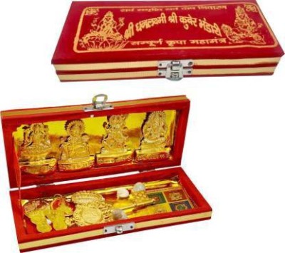 PRAMILA COLLECTION Shri Dhan Laxmi Kuber Bhandari Yantra Gold Yantra (Pack of 1) Brass Yantra