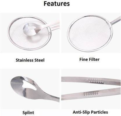 ELEGANTSTYLER Filter Stainless Steel Mesh Colander Serving Tong Pakkad Strainer Kitchen Tool Strainer(Steel Pack of 1)