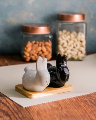 DULARIYA Salt & Pepper Set Ceramic, Bamboo(3 Piece)