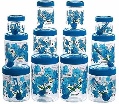 SKYHEART Plastic Grocery Container  - 2000 ml, 1500 ml, 1000 ml, 750 ml, 500 ml, 250 ml(Pack of 12, Blue)
