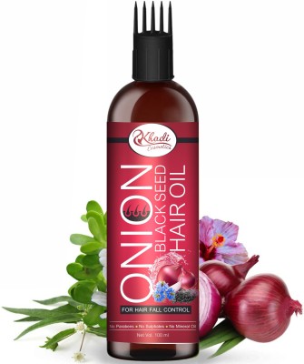 UCY Khadi Cosmetics Onion Black Seed Hair Oil - WITH COMB APPLICATOR - Controls Hair Fall - NO Mineral Oil, Silicones, Cooking Oil & Synthetic Fragrance Hair Oil(100 ml)
