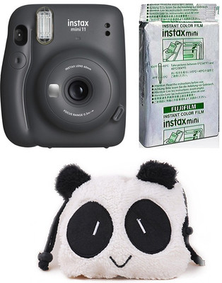FUJIFILM Instax Mini 11 INSTAX Mini 11 with m With Panda Pouch Instant Camera(Grey)