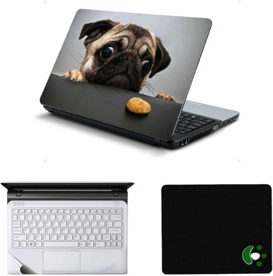 Mitram 3in1 Laptop Accessories Combo 15.6 Inch Sad Dog laptop Skins Stickers, Mouse Pad and Palmrest Skin for HP-DELL-Lenovo-Asus-Acer Laptops || Notebooks Combo Set(Multicolor)
