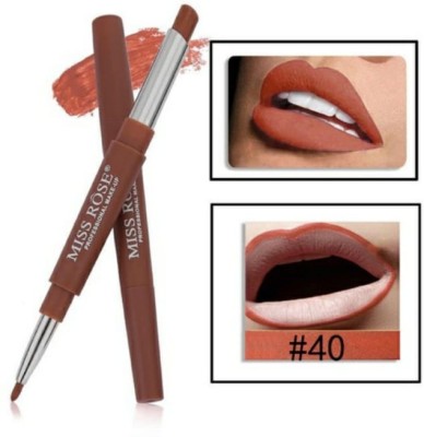 MISS ROSE 2 in 1 Lipstick & Lipliner 40 Inked Heart(Inked Heart, 3 g)