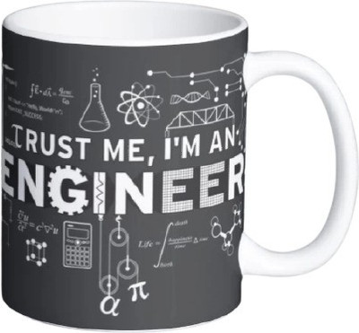 Mugwala Trust me I am engineer Ceramic Coffee Mug(350 ml)