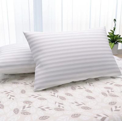 GTX Microfibre Sleeping Pillow Pack of 2 Stripes Premium pillow(White)