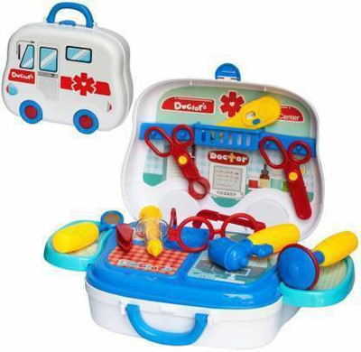 SR Toys Little Doctor Set Pretend Play Learning Educational Tool Toy With Portable Medical Clinic Suitcase And Equipment -14 pcs