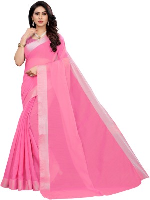 kirz web store Self Design Daily Wear Cotton Silk Saree(Pink)