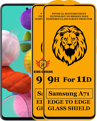 KING COVERS Edge To Edge Tempered Glass for Samsung Galaxy A71(Pack of 2)