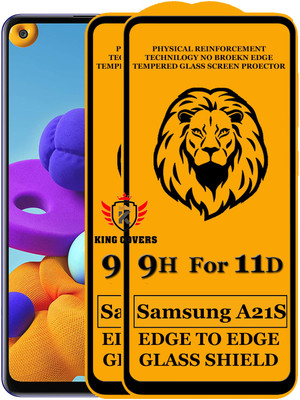 KING COVERS Edge To Edge Tempered Glass for Samsung Galaxy A21S(Pack of 2)