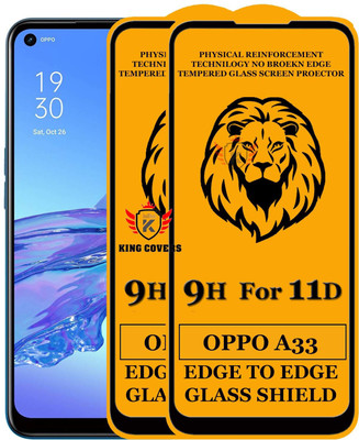 KING COVERS Edge To Edge Tempered Glass for Oppo A33(Pack of 2)