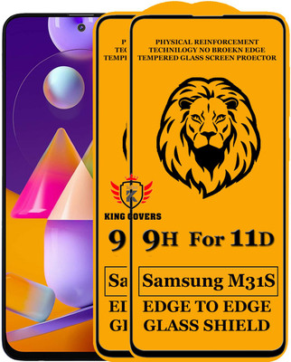 KING COVERS Edge To Edge Tempered Glass for Samsung Galaxy M31S(Pack of 2)