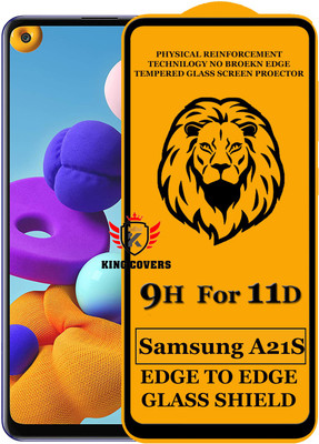 KING COVERS Edge To Edge Tempered Glass for Samsung Galaxy A21S(Pack of 1)