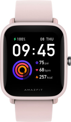 Amazfit Bip U Pro Smartwatch(Pink Strap, Regular)
