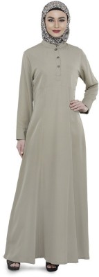 Momin Libas Polyester Solid Burqa(Beige)