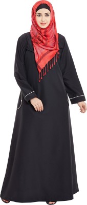 Momin Libas Polyester Burqa(Black)