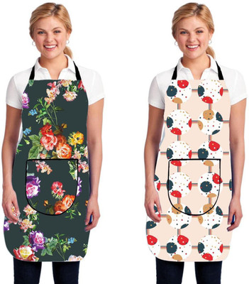 RS Creations PVC Home Use Apron - Free Size(Multicolor, Pack of 2)