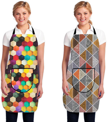 TYLORSTYLE Polyester Home Use Apron - Free Size(Multicolor, Pack of 2)