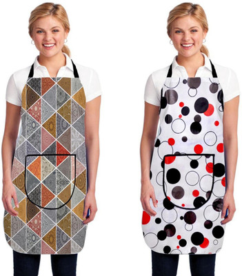 Cresset PVC Home Use Apron - Free Size(Multicolor, Pack of 2)
