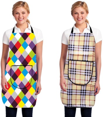 Kingly Home PVC Home Use Apron - Free Size(Multicolor, Pack of 2)