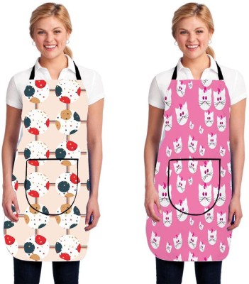 RS Creations Polyester Home Use Apron - Free Size(Multicolor, Pack of 2)