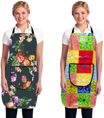 INSANESWORM Polyester Home Use Apron - Free Size(Multicolor, Pack of 2)