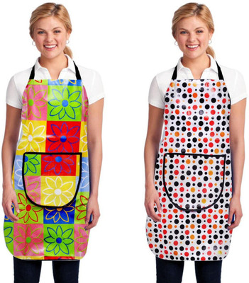 Cresset PVC Chef's Apron - Free Size(Multicolor, Pack of 2)
