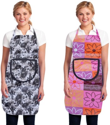 INSANESWORM Polyester Home Use Apron - Free Size(Multicolor, Pack of 2)