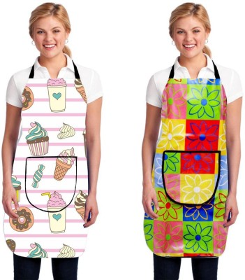 RS Creations Polyester Apron - Free Size(Multicolor, Pack of 2)