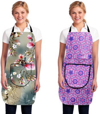 RS Creations Nylon Home Use Apron - Free Size(Multicolor, Pack of 2)