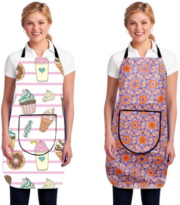 RS Creations Polyester Apron - Free Size(Multicolor, Pack of 2)
