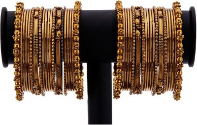 ZENEME Alloy Gold-plated Bangle Set(Pack of 2)