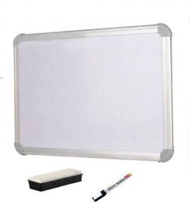 Devew Non Magnetic Non magnetic 1.5x2 ft Whiteboard Glossy White Board Slate, One Side White Board Marker and Reverse Side Green Chalk Board Surface,With One Non-Magnetic Duster and One Marker Whiteboards and Duster Combos(Set of: 3, White)