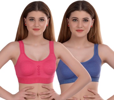 samvar Women Minimizer Non Padded Bra(Pink, Blue)