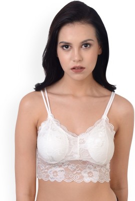 DARKVELLY Women Bralette Lightly Padded Bra(White)