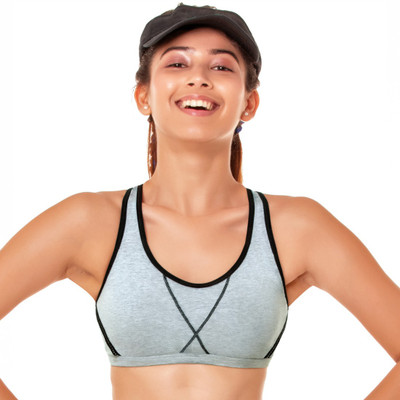 Enamor Antimicrobial BB04 Sporty Fit Stretch Cotton Women Training/Beginners Non Padded Bra(Grey)