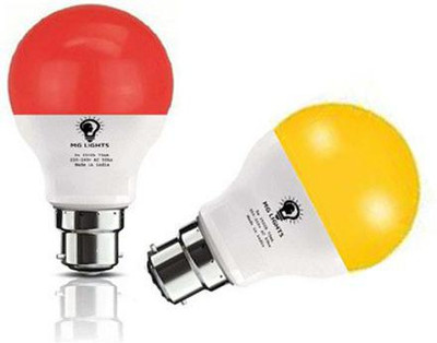 mg lights 7 W Basic Arbitrary B22 LED Bulb(Red, Yellow, Pack of 2)
