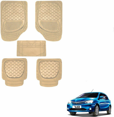 KOZDIKO PVC, Rubber Standard Mat For  Toyota Etios Liva(Beige)