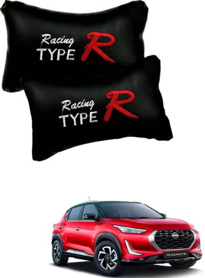 RONISH Black Leatherite Car Pillow Cushion for Nissan(Rectangular, Pack of 2)