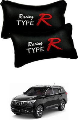 RONISH Black Leatherite Car Pillow Cushion for Mahindra(Rectangular, Pack of 2)
